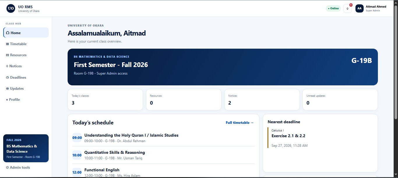 Campus Hub academic management dashboard